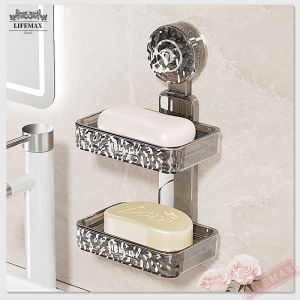 -SG Seller-Wall-mounted strong suction soap box/high-end household toilet soap shelf/soap drain box/Dish Punch-Free