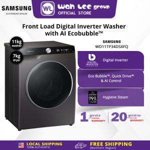 Samsung 11kg Wash & 7kg Dry  Front Load Washer Dryer Inverter Air Wash Auto Dispense WD11TP34DSX/FQ WAH LEE STORE