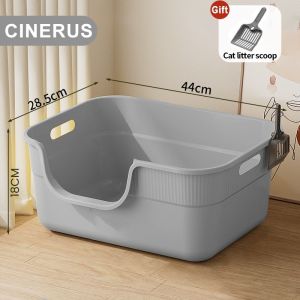 【Big Mac】Cat Litter Box Large Capacity Cat Litter Pan Large Space Convenience Grips Litter Box
