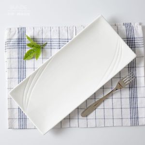 Rectangle Plate Sushi Rim Long Plate Segi Empat Pinggan Kaca Porselin Rim Hidangan