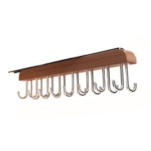 QIXING Wood Retractable Clothes Drying Rack Wall Mounted Pull Out Underwear Storage Hanger Durable Space Saving Lingerie Slide Hanger for Home