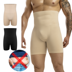 Men High Waist Tummy Control Shorts 3D Pouch Shapewear Pant Soft Abdomen Belly Flat Body Shaper Breathable Compression Brief