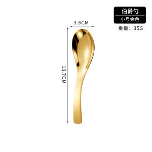 Sendok Bebek Gold Tebal 304 Stainless Sendok Makan Sendok Kuah Sendok Bubur