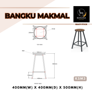 Kerusi Makmal Sekolah (Standard KPM) 4 PCS KSM2 KSM3 KSM4 | Lab Stool Heavy Duty | Kerusi Tinggi Makmal Sains & Seni