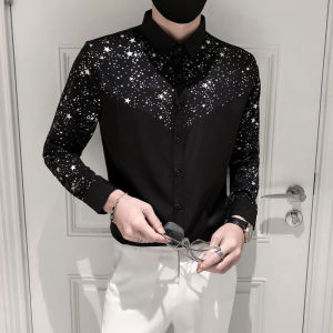 Áo sơ mi nam phối họa tiết ngôi sao cực sang xịn mịn H59