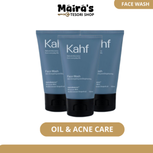 Kahf Face Wash Oil and Acne Care 100 ml - Sabun Cuci Muka Pria untuk Membantu Lawan Jerawat dan Kontrol Minyak
