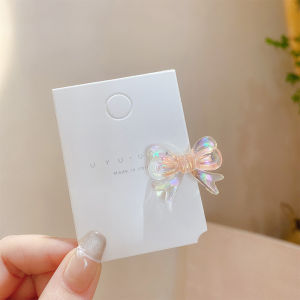 Colorful Bow Hair Pin 🎀 白鹿同款炫彩蝴蝶结小发夹 Klip Rambut Lutsinar Comel Kanak-Kanak Children Transparent Cute Hair Clip Hair Accessories