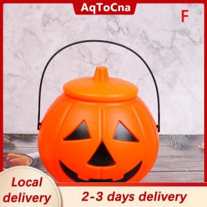 [COD] AqToCna Ship within 24 hours Halloween Party Props Plastic Pumpkin Bucket Decorate Halloween Decoration