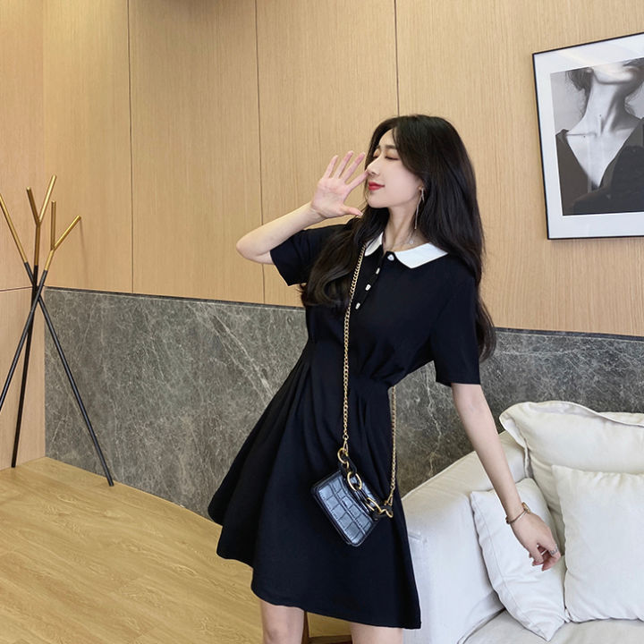 New Korean Style Dress 2021 Retro Puff Sleeve Square Neck Waist Slim Dress  Fashion Dress | Shopee Philippines