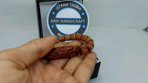 gelang kayu bidara arab pakek plat ukir naga