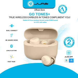 JLab GO Tones+ True Wireless Earbuds with EQ3 Customization Dual Connect IPX4 Fast Pair Type-C Charging 35+ Hours Battery