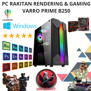 CPU PC KOMPUTER RENDERING / GAMING / EDITING CORE i7-6700 MOBO B250 VARRO PRIME RAM 16GB NVME 256GB VGA GTX 4GB 128BIT