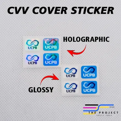 4PCS Credit/Debit Card CVV Cover Stickers Holographic/Glossy. High Quality Vinyl Sticker