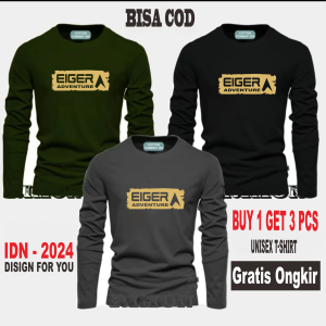 BUY 1 OR 3 PCS Kaos Panjang Katun Combed 30s - Kaos Pria Wanita Dewasa - Baju Kaos Distro Pria Keren Articel 31ger Sp III Gold Katun Oblong