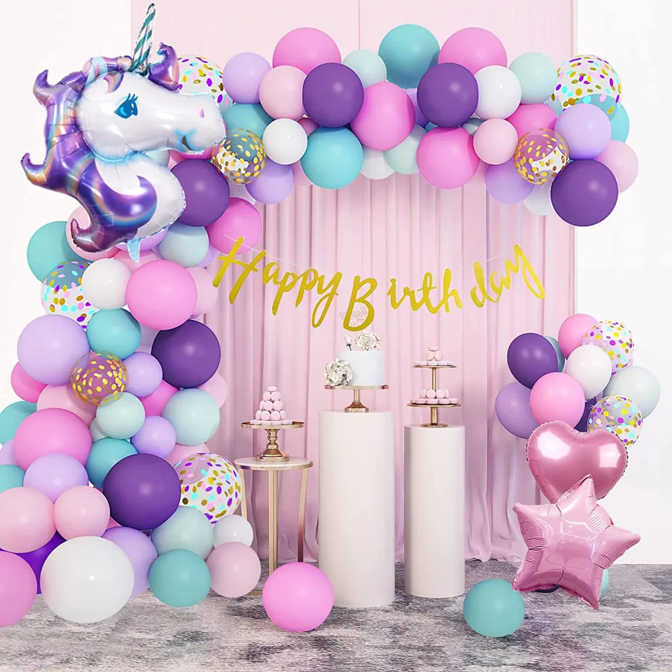 Unicorn Birthday Decorations For Girls,118pcs Theme
