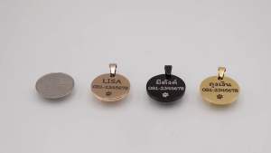 ป้ายชื่อแมว ป้ายชื่อสุนัข สลักชื่อ สแตนเลสงานพรีเมียม ขนาดเหรียญ1฿