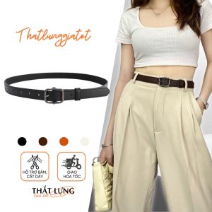 Thắt lưng nữ học sinh mặt vuông Ulzzang Đen Da Mềm bản 2.3cm(Hỗ trợ cắt bấm lỗ dây nịt) TL085 - Thắt Lưng Giá Tốt