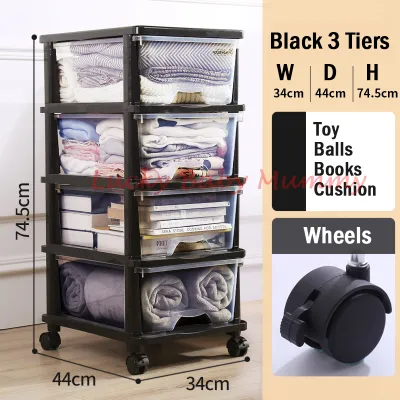 34cm Stackable Storage Box Slim Drawers Boxes Storage Design Cabinet