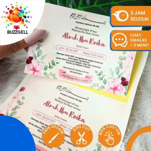 Stiker Tahlilan Pengajian Mengenang Wafatnya 40 100 1000 hari untuk Kotak Nasi dan Box Makanan