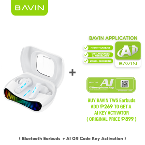BAVIN BA95 TWS Bluetooth Gaming Earphones w/ ENC RGB Lights Hi-Fi Stereo Sound &Touch Control Compatible for Smartphones