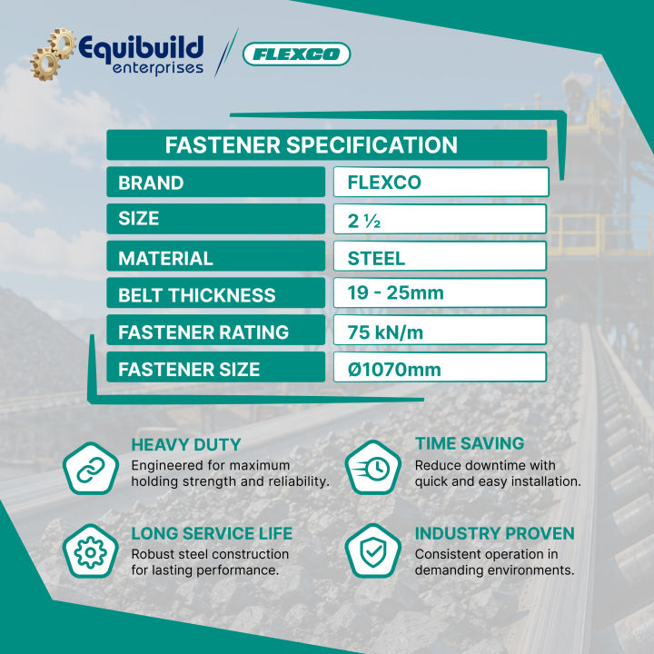 FLEXCO%202%201/2%20%20%2010%20PCS/Box%20%20%20Conveyor%20Belt%20Fastener%20-%20Image%202