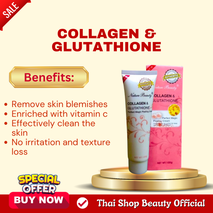 collagen glutathione peeling cream with used to clean and brighten the face, whitening and moisturizing skin care 100g Select Syringe Size x Gauge x Needle Length:1cc x 31g x 5/16 over to reveal fresher ghk-cu peptide injection before peptide delivery