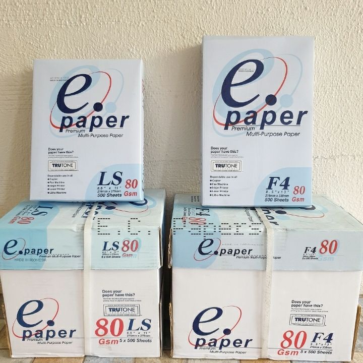 SHORT BOND PAPER LETTER / LONG BOND PAPER F4 80 GSM - Per Box (5 Reams ...