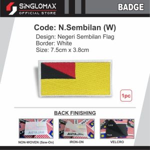 (Jahit) Lencana Sulam Bendera Malaysia Negeri / (Sew-On) Malaysia State Flag Embroidery Badge Jalur Gemilang Bersulam