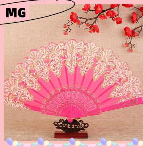【Magical House】[ New Hot Fashion] Vintage Lace Folding Fan Dance Hand Held Fans Chinese Dance Fan Photo Props Wedding Party Decoration Ornament Craft Gift