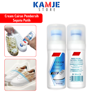 KAMJE Cairan Pembersih Pemutih Sepatu Putih Shoe Cleaner Polish Semir Krim Penghilang Noda Sneakers