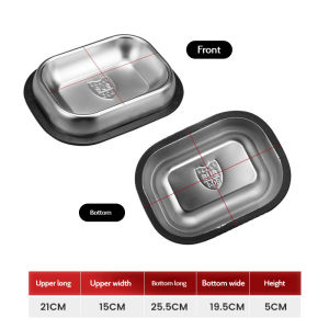 Bát ăn cho thú cưng chất liệu thép không gỉ với thảm chống trượt dung tích lớn thức ăn cho mèo bát thức ăn cho chó bolw