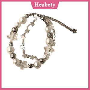 Heabety  Harajuku Sao Vòng Đeo Tay Cô Gái Ngôi Sao Năm Cánh Ngọc Trai Đính Cườm Bangle Cho Phụ Nữ Cổ Điển Thẩm Mỹ Quyến Rũ Vòng Đeo Tay Phụ Kiện Trang Sức Quà Tặng