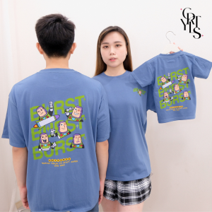 CAROTYLES S Kaos Couple Keluarga TOY STORY GARIS Wanita Lengan Pendek Katun