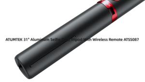 ATUMTEK Selfie Stick Tripod 3-in-1 Extendable Aluminum Phone Tripod with Detachable Bluetooth Remote Compatible with iPhone 17/16/15/14/13/12/11/11 Pro/XS Max/XR and Samsung Smartphones Red