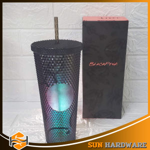 SUN HARDWARE BLACKPINK Lisa Co branded Cup Acrylic Diamond Crystal Cup with Lid and Straw