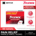 Tylenol Paracetamol 500mg 50 Film-Coated Tablets. 
