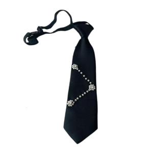Jk Black Ties with Pearls Detachable Collar Japan Jk seifuku Cosplay Pre-tied Tie Schoolgirl JK Suit Neckwear