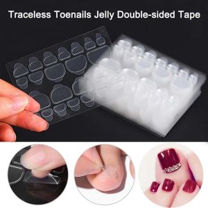 GBSDN Women Toes Nail Art Adhesive Tabs Transparent Double-Sided Tapes Toenails Jelly Tape Fake Nail Tips False Nail Stickers