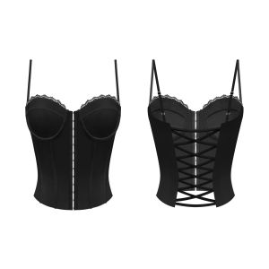 Áo hai dây dáng corset viền ren mắc cài ôm body SAMBI - KILL SYSTEM