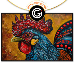Tranh treo tường tranh dán tường tranh trừu tượng trang trí con gà trống tranh phong thủy decor phong cách hiện đại in Canvas. CGI-362