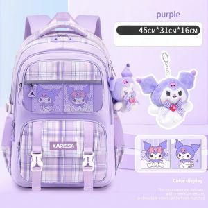 (SG Seller) Sanrio Kuromi Melody Primary School Bag Student Backpack Large Capacity Lightweight Waterproof Children Bag