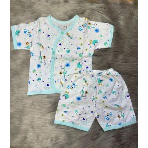 Bộ quần áo cho bé sơ sinh chất cotton mềm mịn thấm hút mồ hôi có họa tiết đẹp_jou