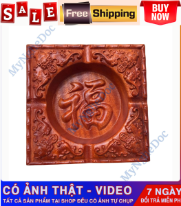 Gạt tàn thuốc bằng gỗ gõ chạm rồng độc đáo hàng dày đẹp độ bền theo thời gian không sợ bể vỡ.