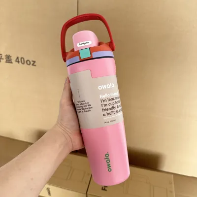 owala Cốc tay cầm hai lớp mẫu mới thế hệ thứ hai 304 Cốc giữ nhiệt bằng thép không gỉ 30oz Cốc nước thể thao cốc đá dung tích lớn tiện mang theo quà tặng cho học sinh.