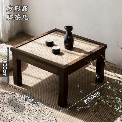 Solid Wood Japanese Coffee Table Living Room Coffee Table Dining Table Low Table Square Tatami Table Bedroom Furniture