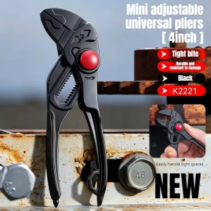 HLINKEY 4-Inch Mini Adjustable Water Pump Pliers – Multifunctional Plumbing Wrench for DIY Home Repair Automotive & Outdoor Emergency (Portable & Durable)
