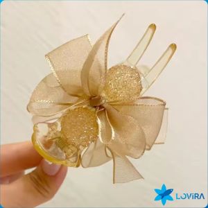 LoviRa Bow Hair Bun Clip Rhinestones Ponytail Hair Clip High End Hairpin