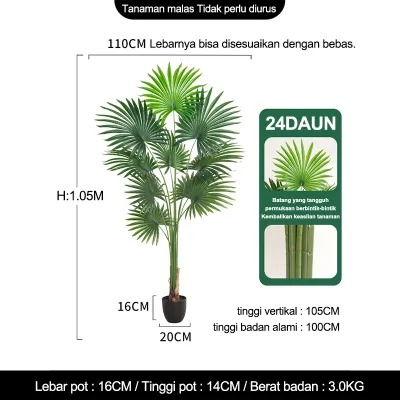 DAUN PALEM JUMBO 70-115CM 24DAUN pohon artificial Bunga Plastik ARTIFISIAL DAUN PAKIS KIPAS DAUN PALM PLASTIK BUNGA SUDUT RUMAH DEKORASI TANAMAN HIAS MURAH