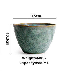 Omk 900ml phong cách cổ điển bát đựng sa lát gốm