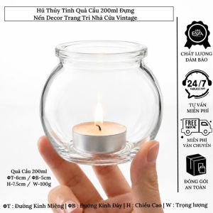 Cốc Đựng Nến / Đế Giá Đỡ Chân Nến Tealight Thủy Tinh Quả Cầu Tròn QC Trang trí Để Bàn Sang Trọng